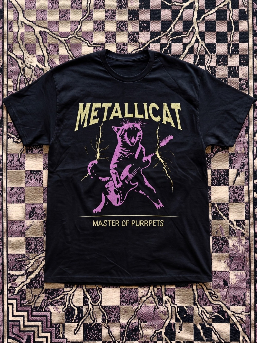 Cat Rock Band Graphic Black Cotton Gildan
T-Shirt Unisex